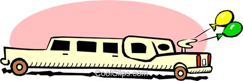 480x160 Wedding Limousine Royalty Free Vector Clip Art Illustration