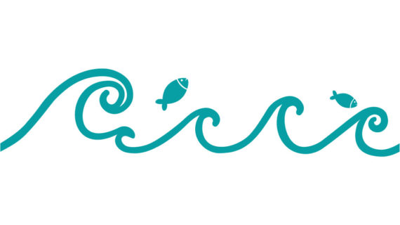 570x320 Ocean Wave Line Drawing Wave Border Clip Art