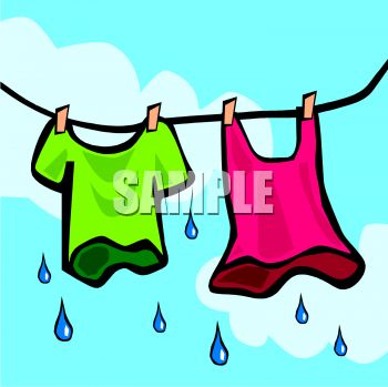 350x349 Clothes Hanging On A Clothes Line Dripping Wet