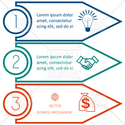 400x400 Infographic Template From Colourful Lines With Text Areas On Three
