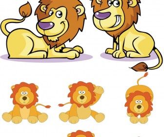 336x280 Cute Cartoon Lions Group