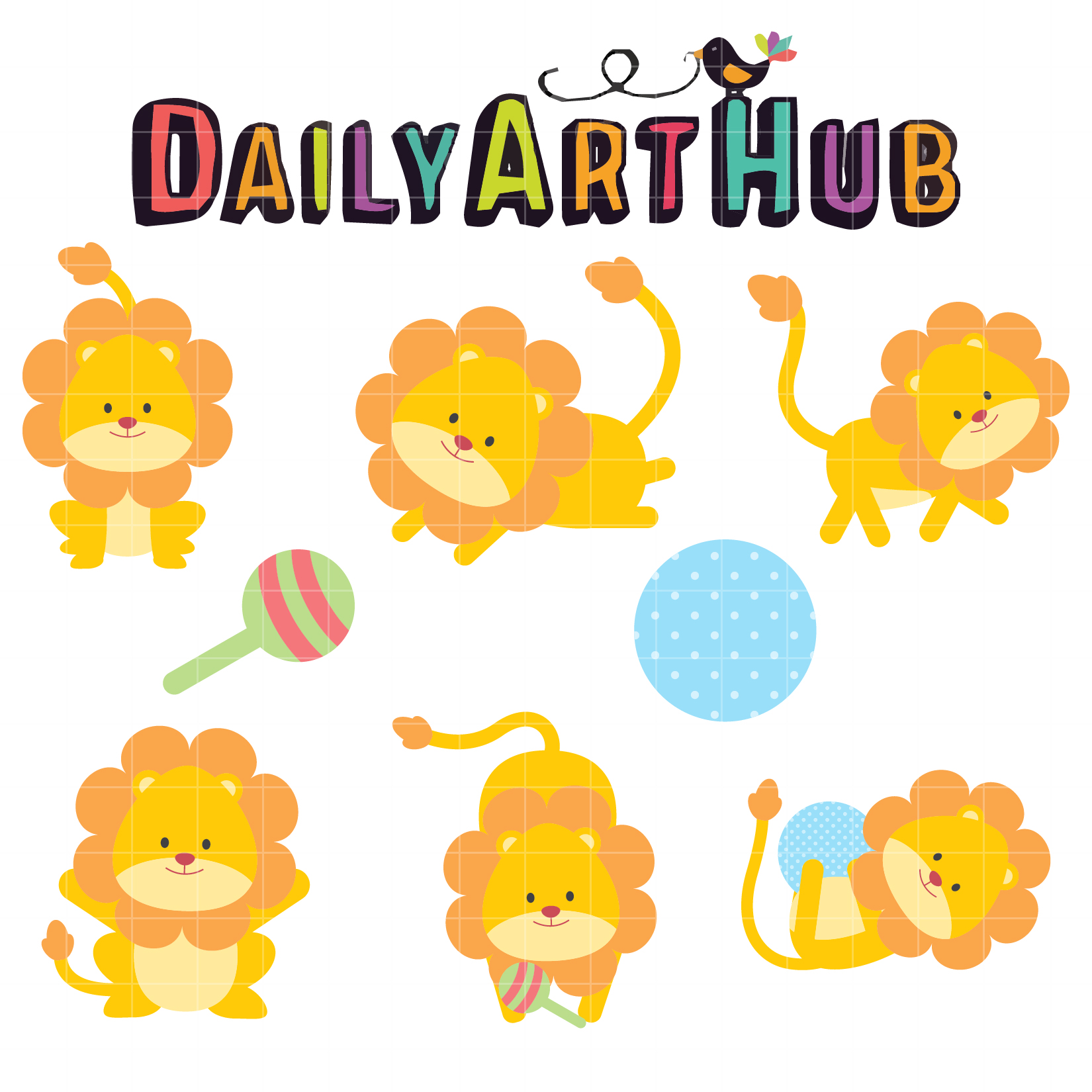 1650x1650 Cute Lion Cubs Clip Art Set Daily Art Hub Free Clip Art Everyday