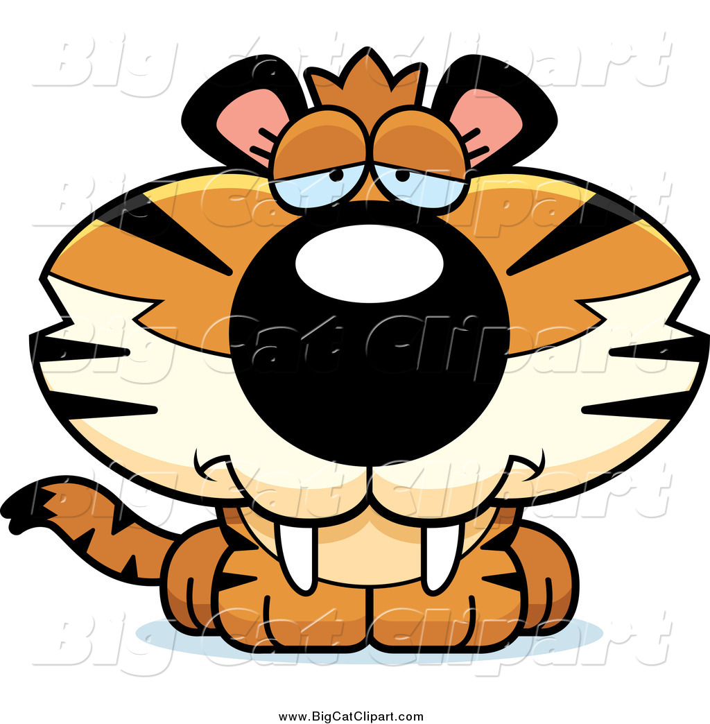 1024x1044 Big Cat Cartoon Vector Clipart Of A Depressed Tiger Cub By Cory