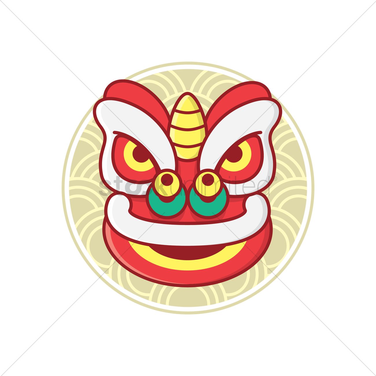 1300x1300 Head Of The Lion Dance Costume Vector Image
