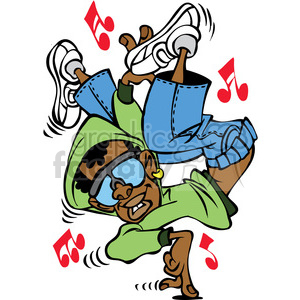 300x300 Royalty Free Cartoon Hip Hop Dancer Character 387813 Vector Clip
