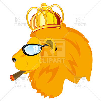 400x400 Head Of Lion In Crown Royalty Free Vector Clip Art Image