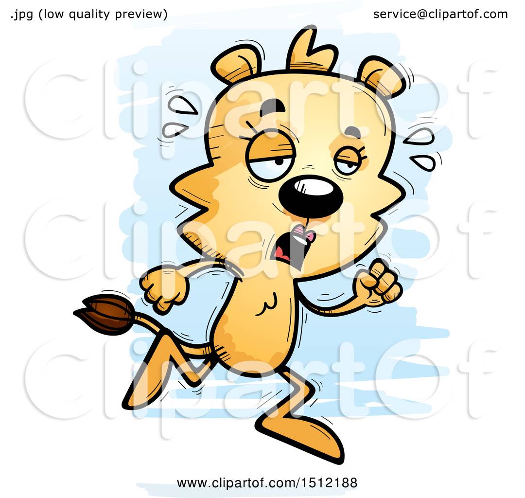 1080x1024 Clipart Of A Tired Running Lioness