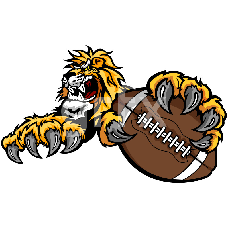 800x800 Lion Football Design Cartoon Vector Football Image