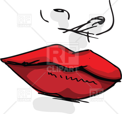 400x373 Sketch Of Lips Of Woman With Lipstick Royalty Free Vector Clip Art