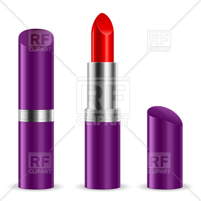 400x400 Violet Lipstick Closed And Open Royalty Free Vector Clip Art Image