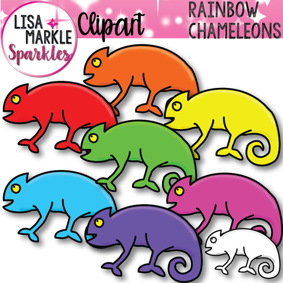 570x570 Rainbow Clipart Chameleons Clipart Reptile Clipart Lizard
