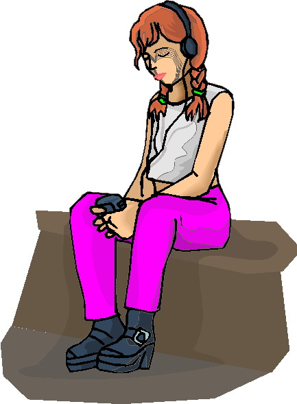 433x589 Image Of Listening To Music Clipart