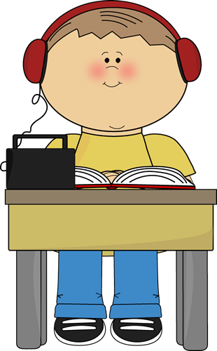 310x500 Boy Reading And Listening To Book Clip Art