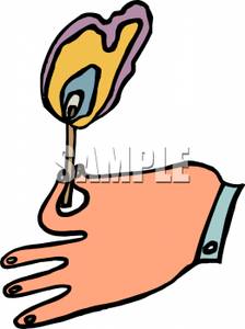 224x300 Clip Art Image A Hand Holding A Lit Match