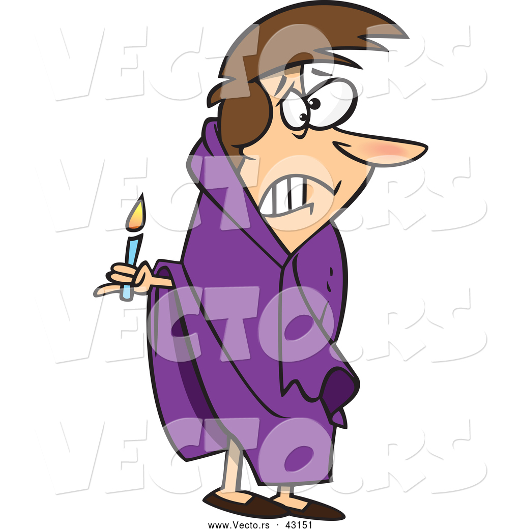 1024x1044 Vector Of A Scared Cartoon Woman Holding A Lit Candle
