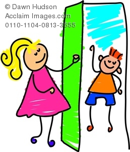 258x300 Clipart Image Of Happy Little Girlnswering The Door