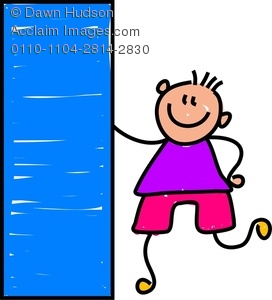 272x300 Clipart Image Of A Happy Little Boy Holding A Giant Rectangle Shape