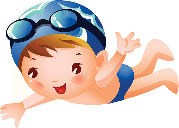 612x439 Little Boy Clipart Swimming