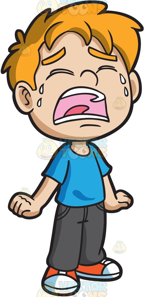 496x1024 A Crying Little Boy Cartoon Clipart Vector Toons