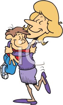 210x350 Royalty Free Clip Art Image Cartoon Of A Mom Hugging Her Little Boy