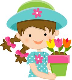 236x263 My Clip Art Of A Little Girl Holding A Pink Daisy. Sweet Clip