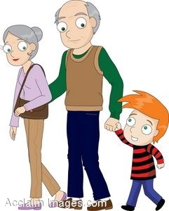 241x300 Clipart Illustration Of A Little Boy With His Grandparents