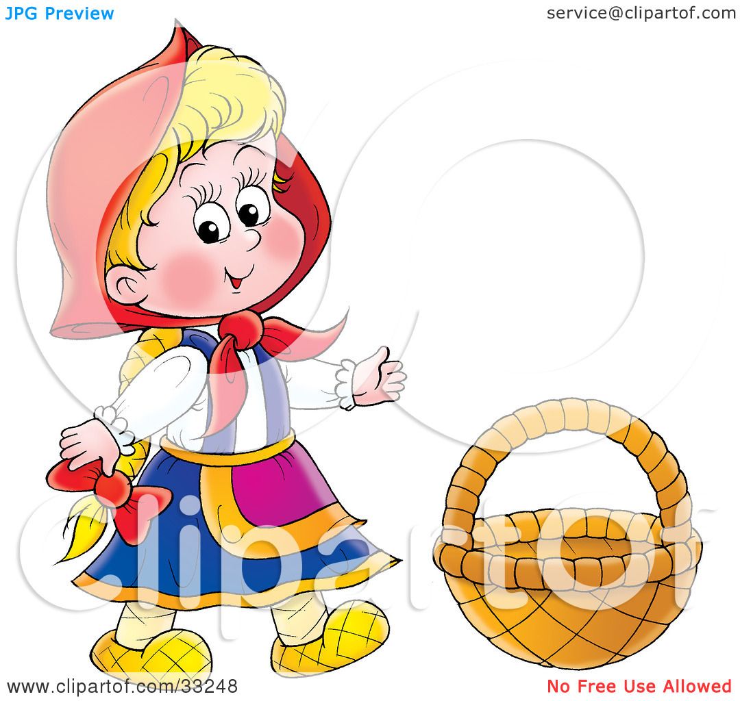 1080x1024 Clipart Illustration Of Little Red Riding Hood Wearing Her Cape