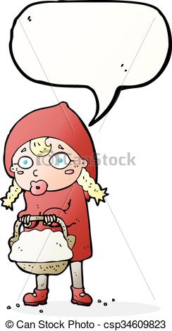 244x470 Little Red Riding Hood Cartoon With Speech Bubble Vector