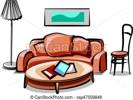 450x338 Illustration Of Modern Living Room Interior And Furniture Eps