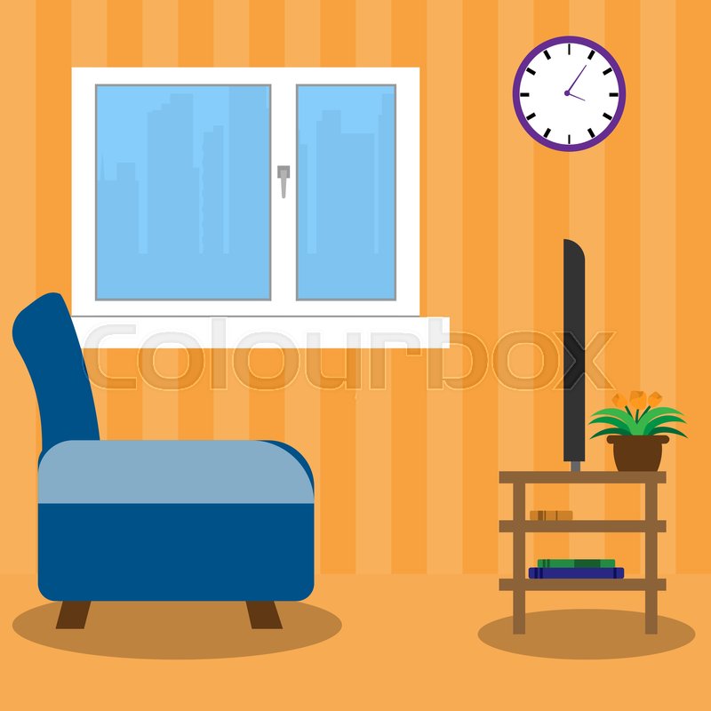 800x800 Living Room Side View Stock Vector Colourbox