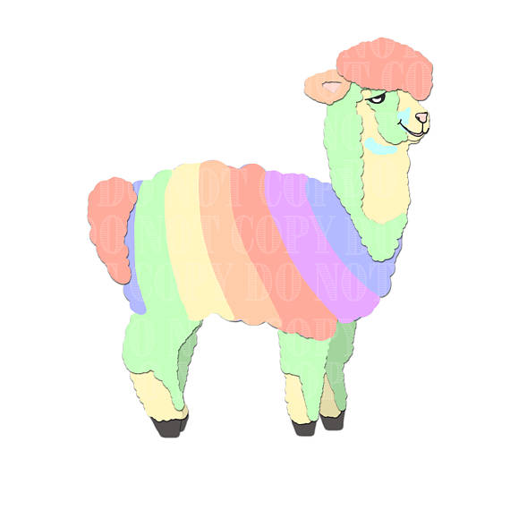 570x570 Rainbow Alpaca Clip Art