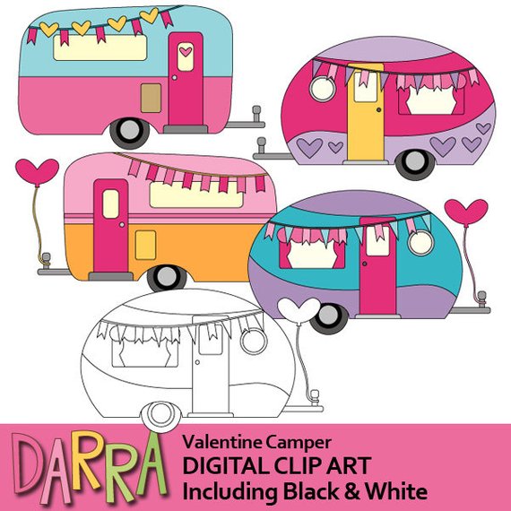 570x570 Lovely Rv Caravan Clipart Valentine Camper Clip Art Rv