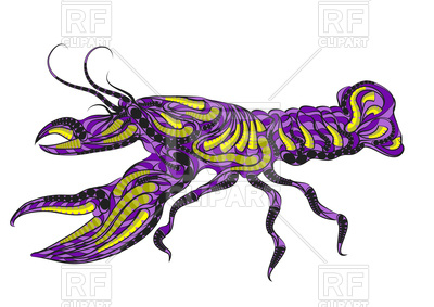 400x283 Ethmic Silhouette Of Lobster Royalty Free Vector Clip Art Image