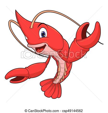 450x470 Vector Illustration Of Cute Lobster Cartoon. Lobster Animal