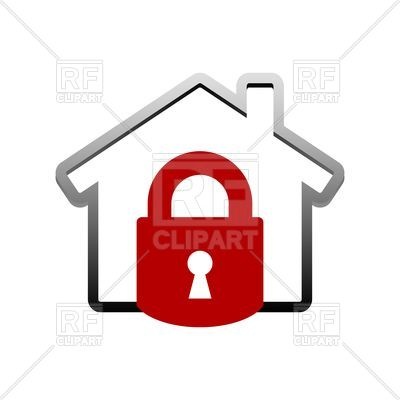 400x400 Locked House Icon Royalty Free Vector Clip Art Image