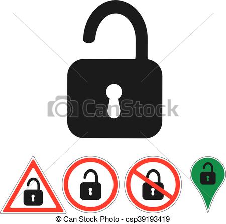 450x445 Signs Open Lock On White Vector Clip Art