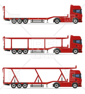 362x400 Truck Semi Trailers For Transportation Of Cars Royalty Free Vector