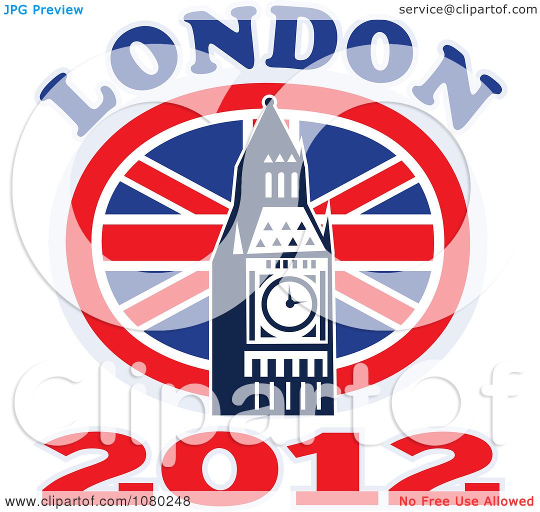 1080x1024 Clipart London 2012 New Year Big Ben And Uk Circle Flag