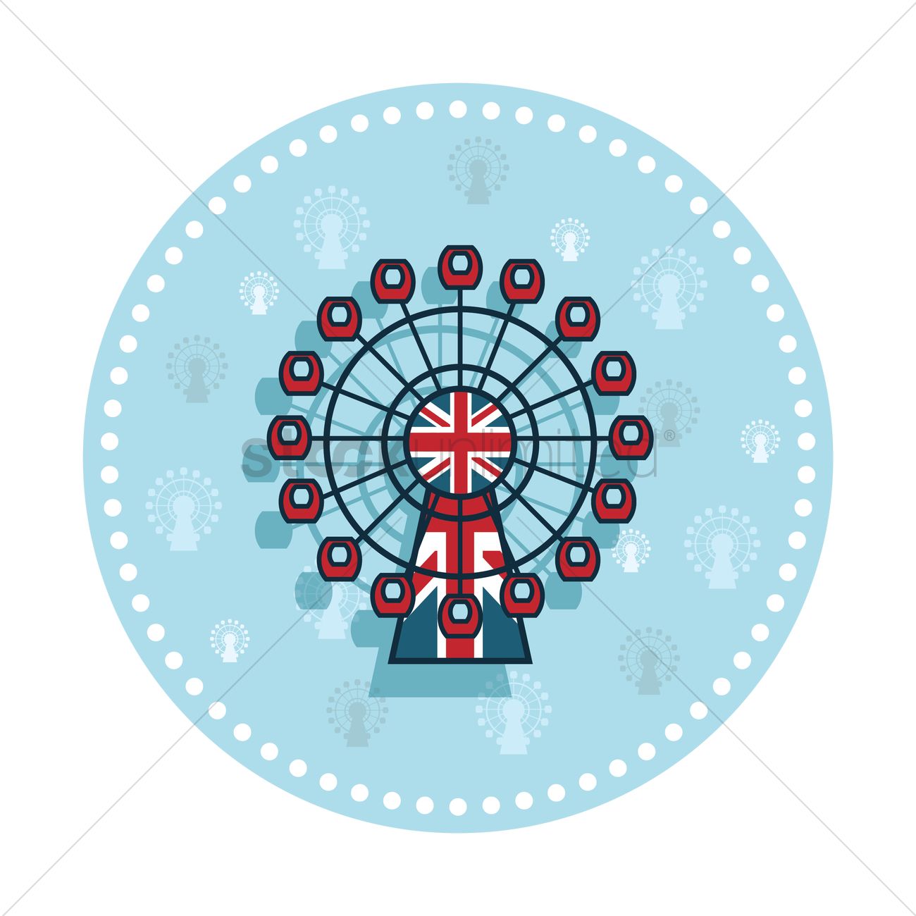 1300x1300 Free Uk London Eye Sticker Vector Image