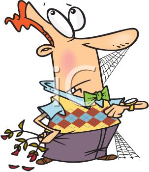 303x350 Royalty Free Clip Art Image Cartoon Of A Man Waiting For A Long