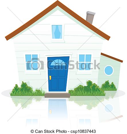 443x470 Cartoon House. Illustration Of A Cartoon Simple House On Eps