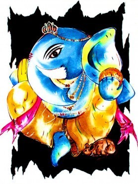 278x370 Lord Ganesha Oil Painting