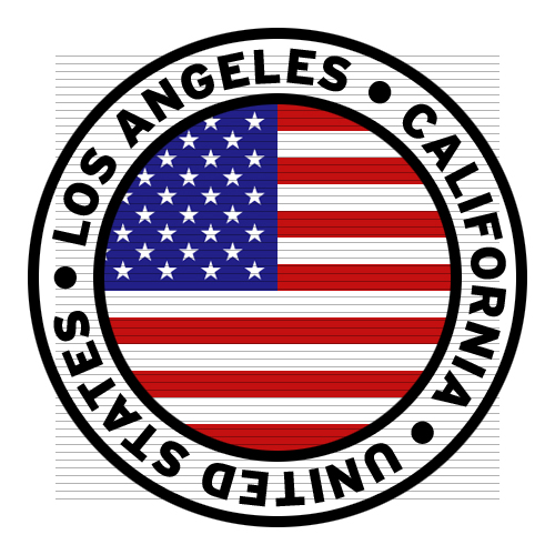 500x500 Round Los Angeles California United States Flag Clipart