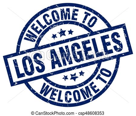 450x383 Welcome To Los Angeles Blue Stamp Clipart Vector