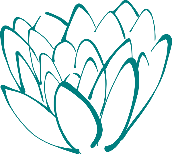 600x535 Teal Lotus Clip Art