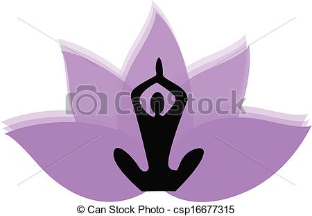 450x311 Yoga Man And Lotus Flower Logo Vector Vector Clip Art