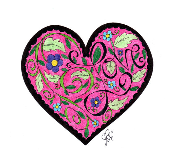 570x505 Heart 2 Coloring Page