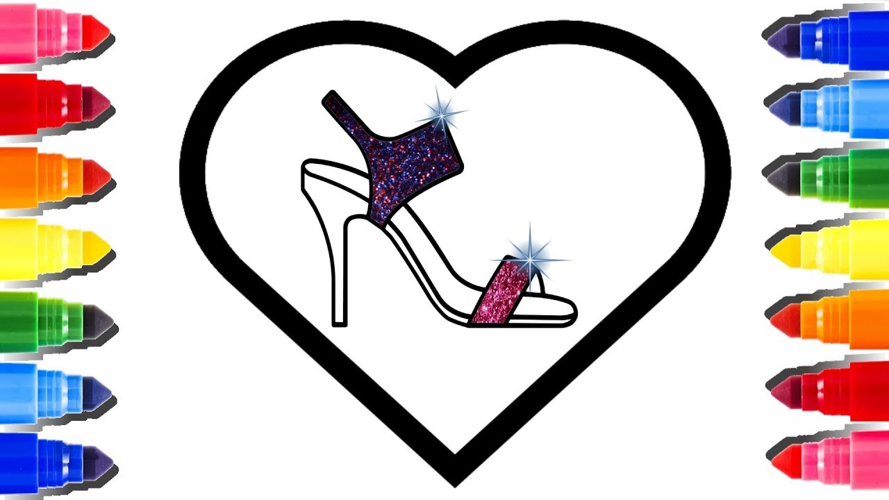 1280x720 Heart Coloring Page Learn Colors For Children