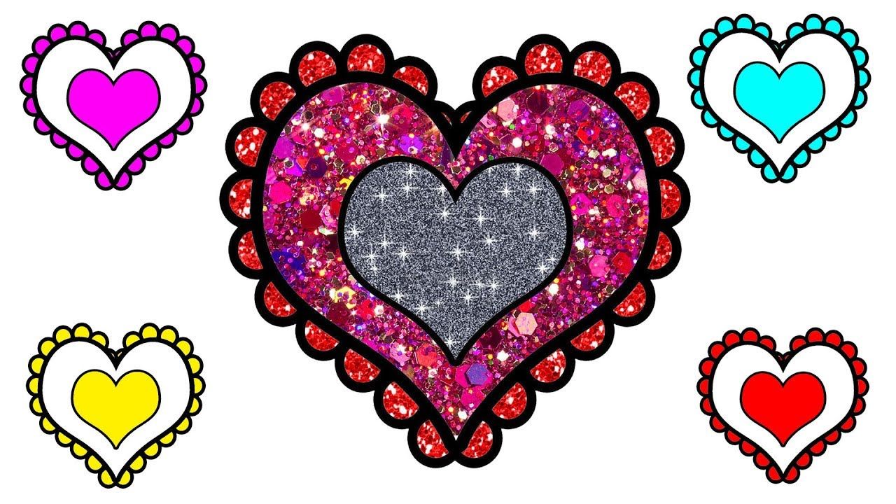 1280x720 Hearts Coloring Pages Glitter Heart Coloring Pages How To Draw
