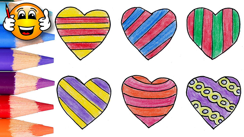 800x450 Coloring Pages For Kids Hearts